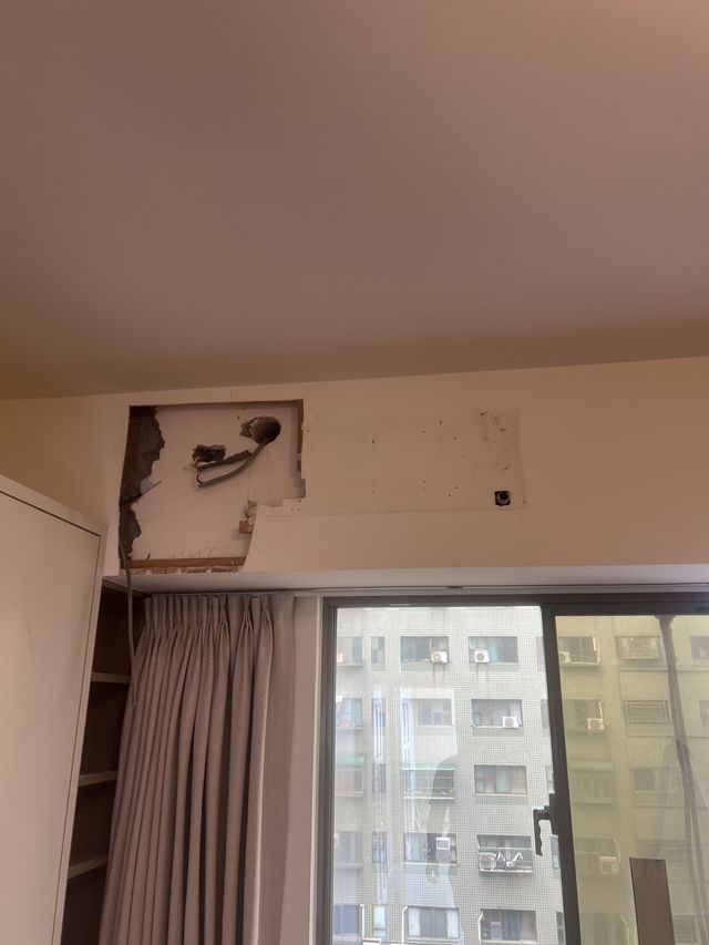 冷氣安裝牆面開孔施工實拍